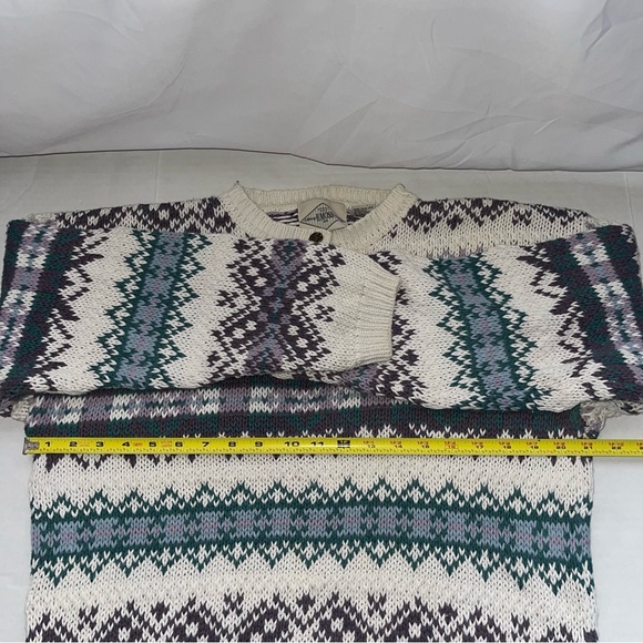 B. Moss Women's Cable Knit Cardigan Sweater Medium Crew Neck - Picture 7 of 8